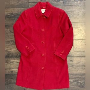 LL Bean | Long Wool Button Up Coat Sz 12P